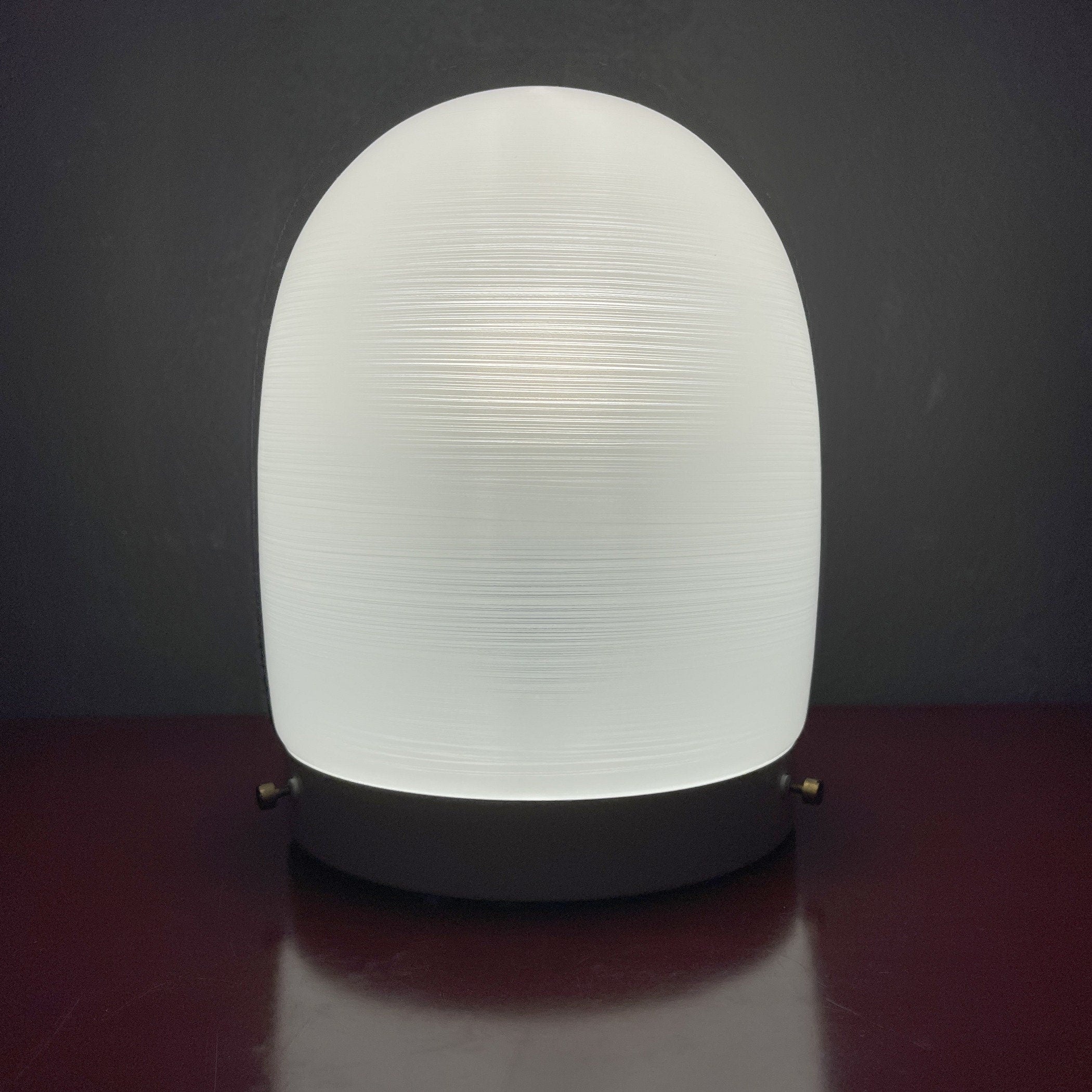 Mid-century white glass ceiling lamp Italy 1970s Retro home decor