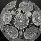 Vintage crystal chandelier Sputnik Dandelion Italy 1960s mid-century modern italian lighting