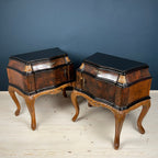 Vintage wood nightstands Italy 1950s Set of 2