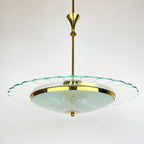 Vintage Fontana Arte Disk Chandelier by Pietro Chiesa, 1940s Italian Lighting