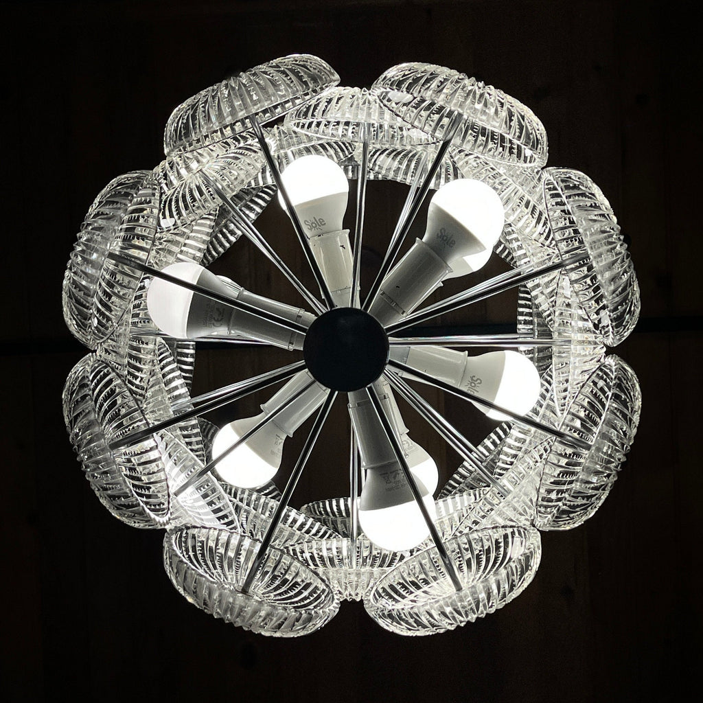 Vintage crystal chandelier Dandelion Italy 1960s mid-century modern italian lighting