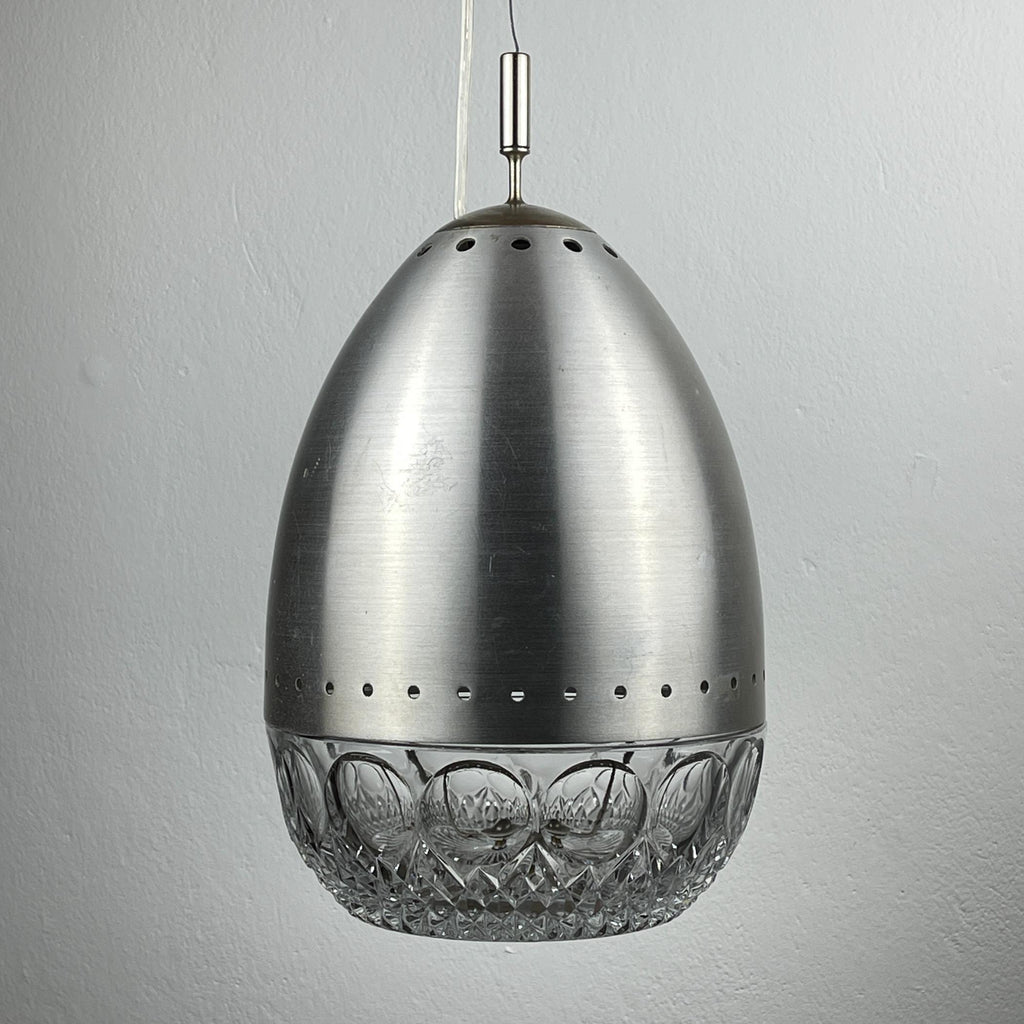 Mid-century glass pendant lamp Italy 1960s Vintage Italian lighting Space Age
