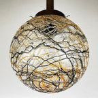 Vintage murano sphere ball pendant lamp Italy 1960s Mid-century italian lighting