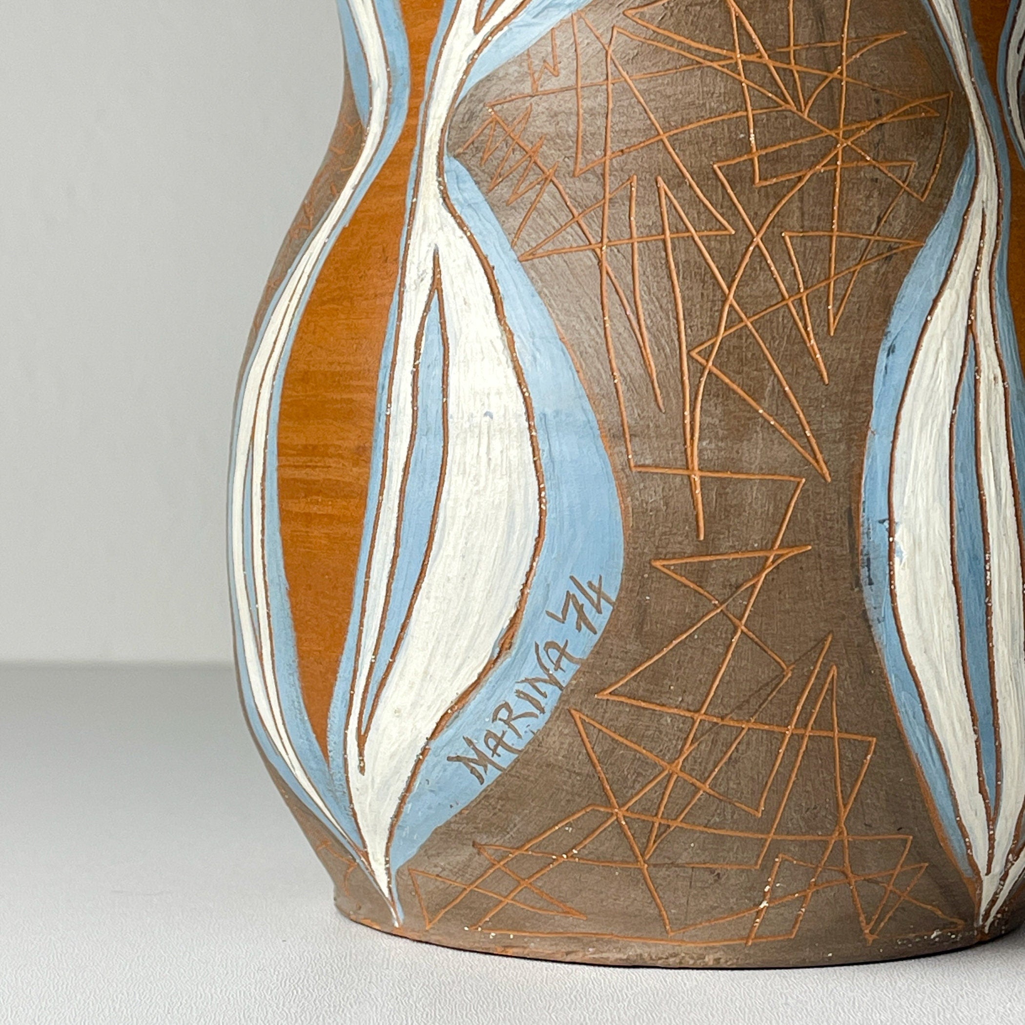 Vintage ceramic vase, Italy 1970s, Mid-century home decor