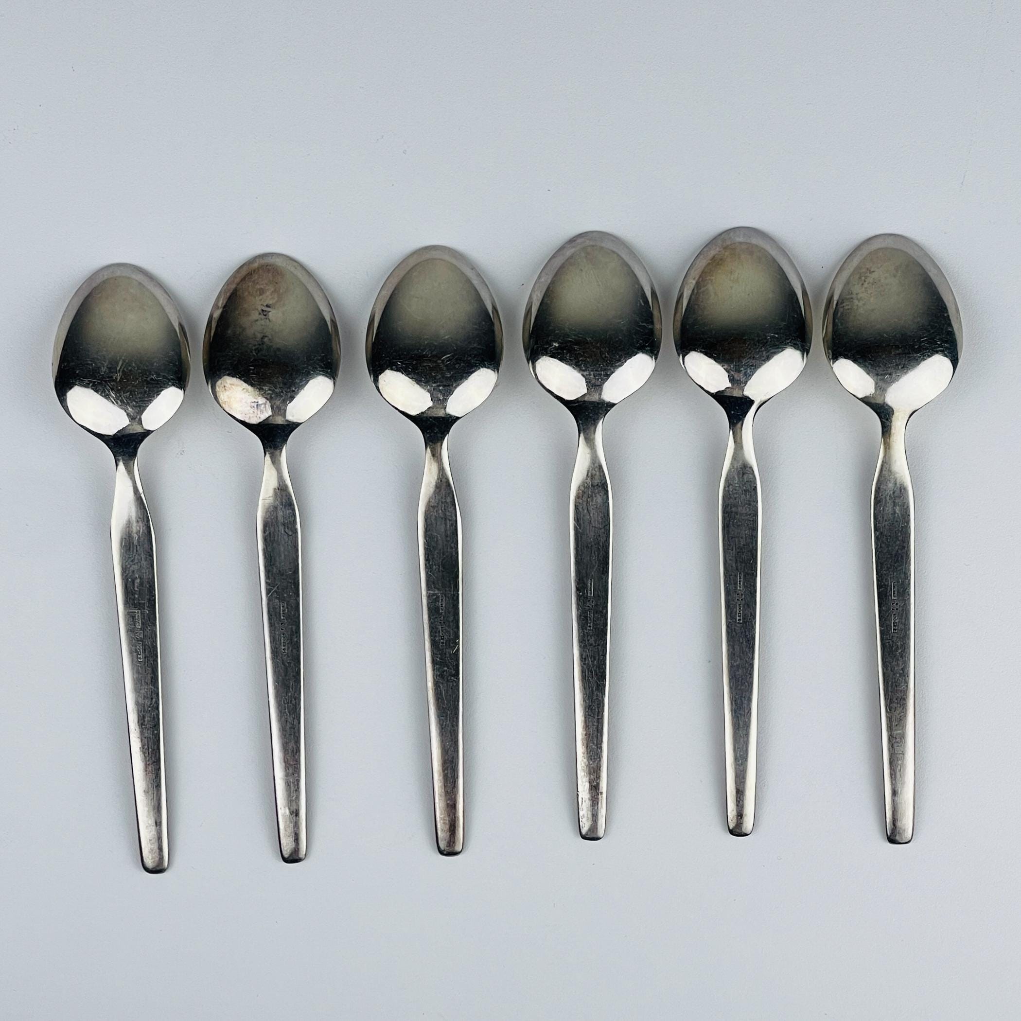 Vintage classic silver plate teaspoons by Paul Wirths, Solingen, Germany, 1950s, Set of 6