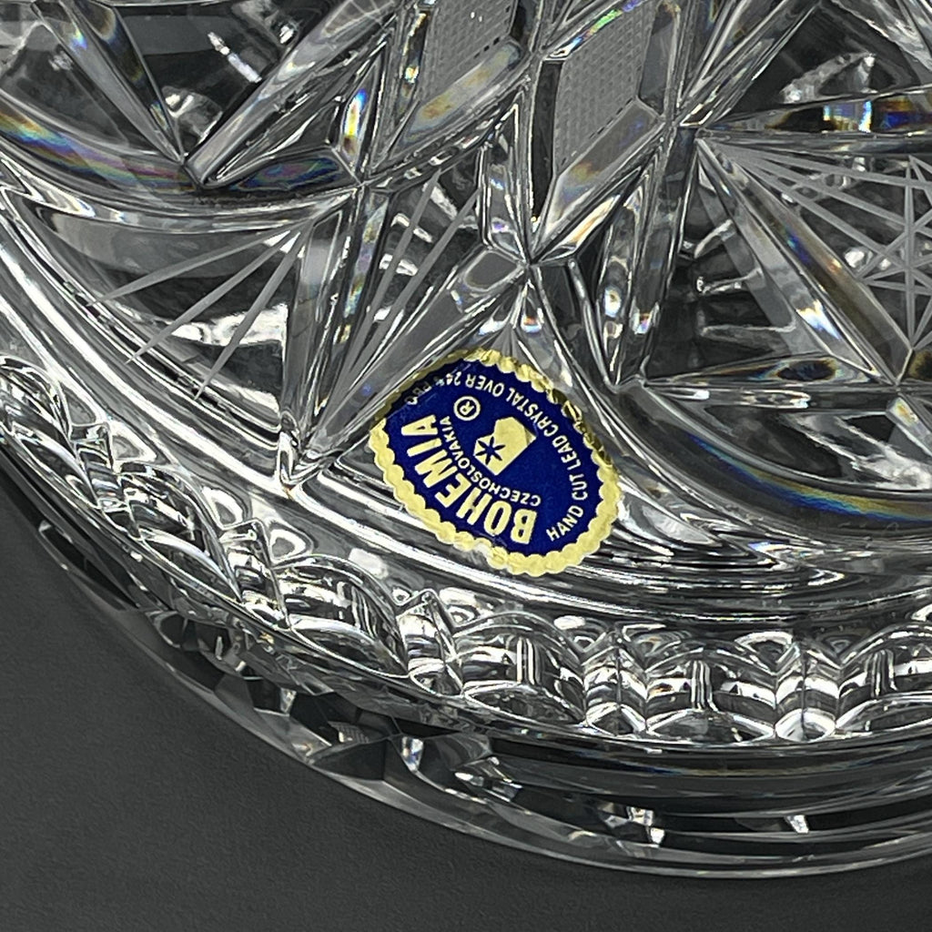 Vintage Bohemian glass candy bowl by Bohemia Crystal, Czechoslovakia, 1970s