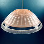 Vintage large pink murano glass chandelier Italy 1970s Mid-century murano pendant lamp