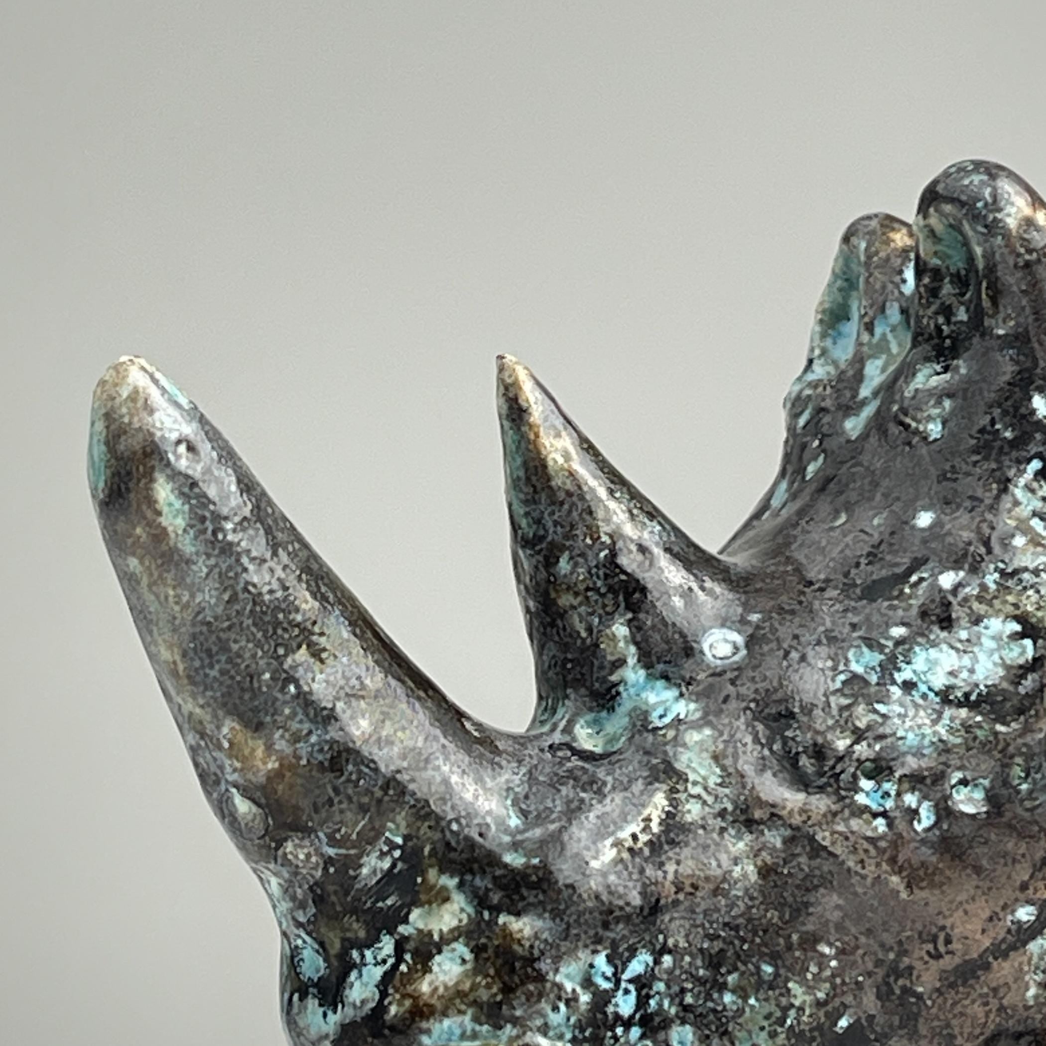 Ceramic sculpture Rhinoceros, Italy 1970s, Vintage home decor