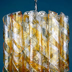 AV Mazzega 'Torciglioni' Vintage Murano Glass Chandelier - 1970s Mid-century Italian Lighting Masterpiece