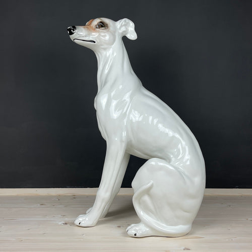Large ceramic sculpture of Dog from Bassano, Italy 1980s, Vintage decor, Italian pottery