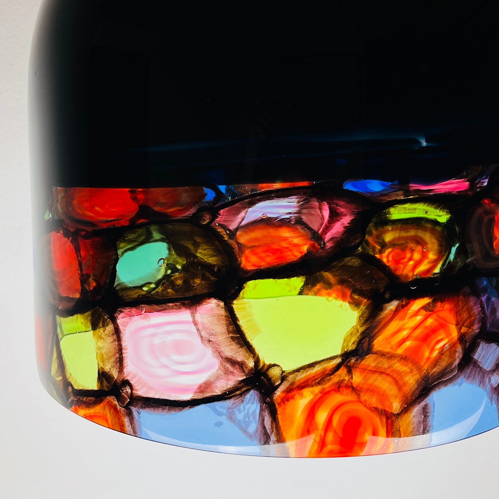 Vintage Murano Glass Pendant Lamp by Toso & Massari for Leucos, 1971