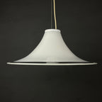 Murano glass white pendant lamp Italy 1970s Mid-century lighting XL ceiling lamp