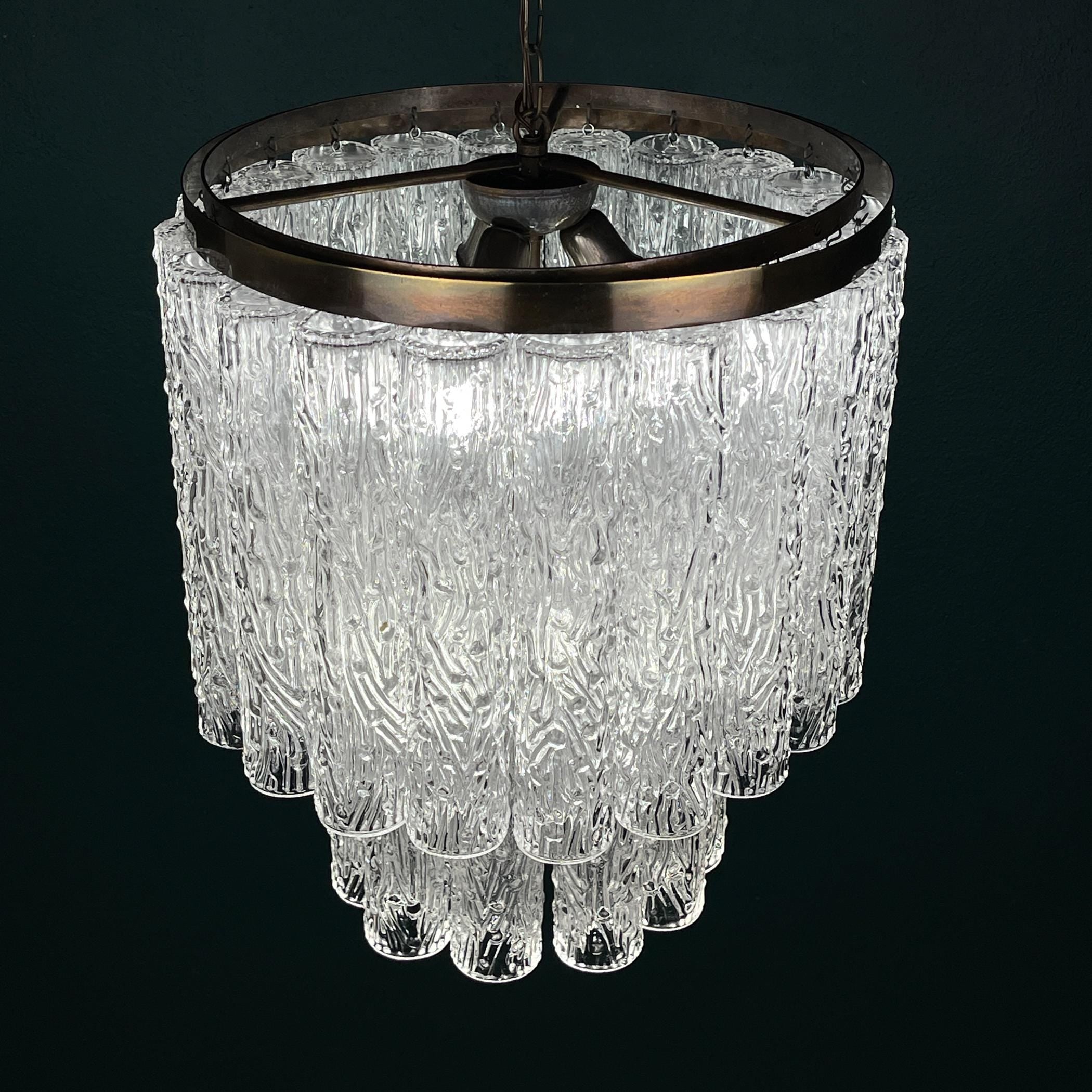 Classic Murano chandelier Tronchi by Venini, Italy 1960s
