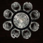Vintage Ice Murano chandelier by AV Mazzega, Italy 1970s, Mid-century Italian lighting