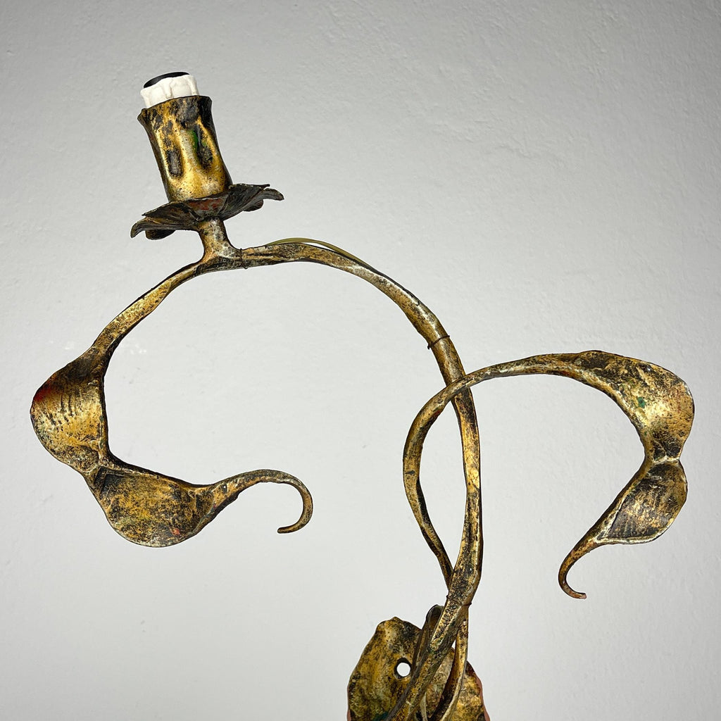 Original metal Brutalist wall lamp by Salvino Marsura, Italy 1960s, Mid-century Modern