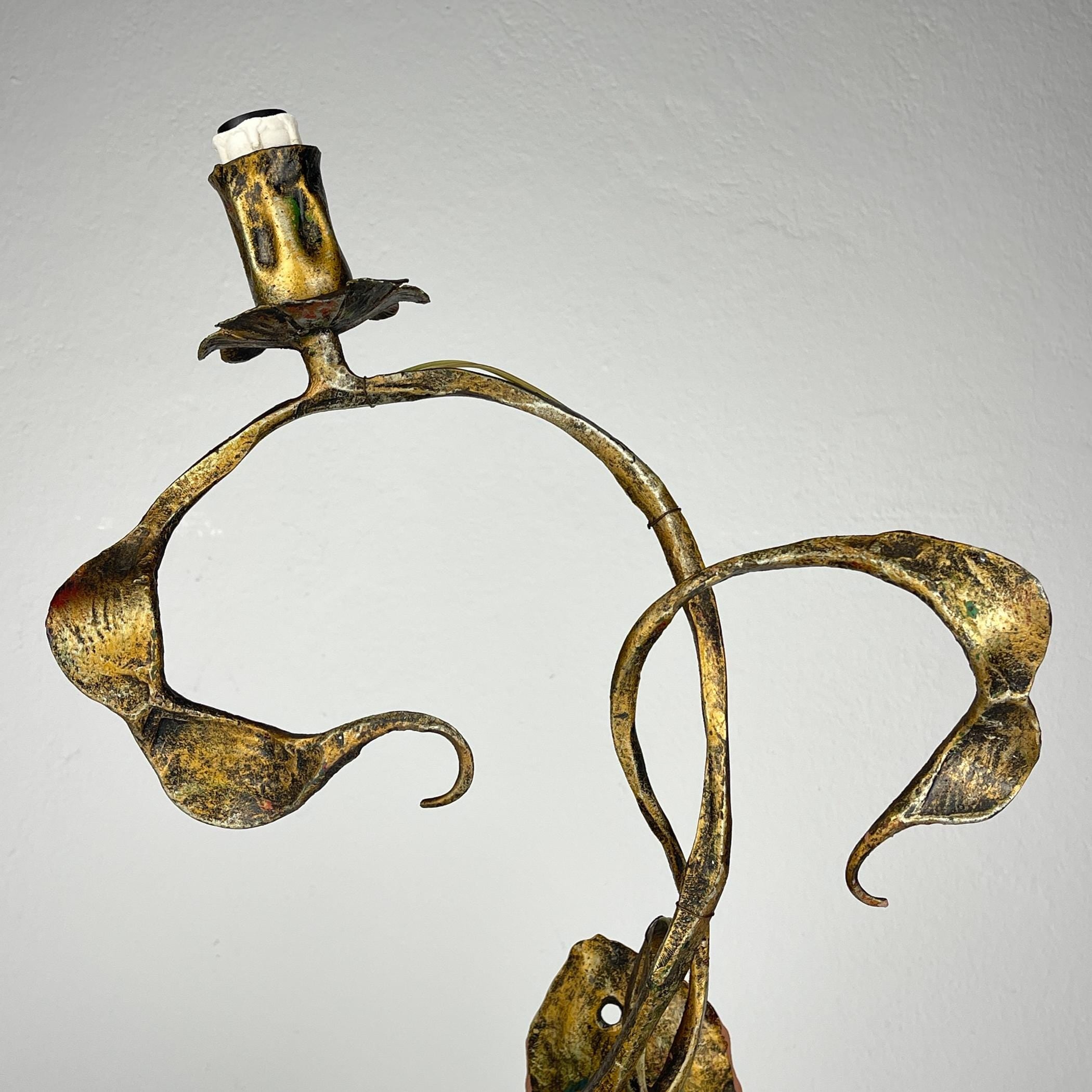 Original metal Brutalist wall lamp by Salvino Marsura, Italy 1960s, Mid-century Modern