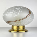 Vintage Murano Glass Night Lamp: Swirl Sphere Table Lamp, Italy 1980s