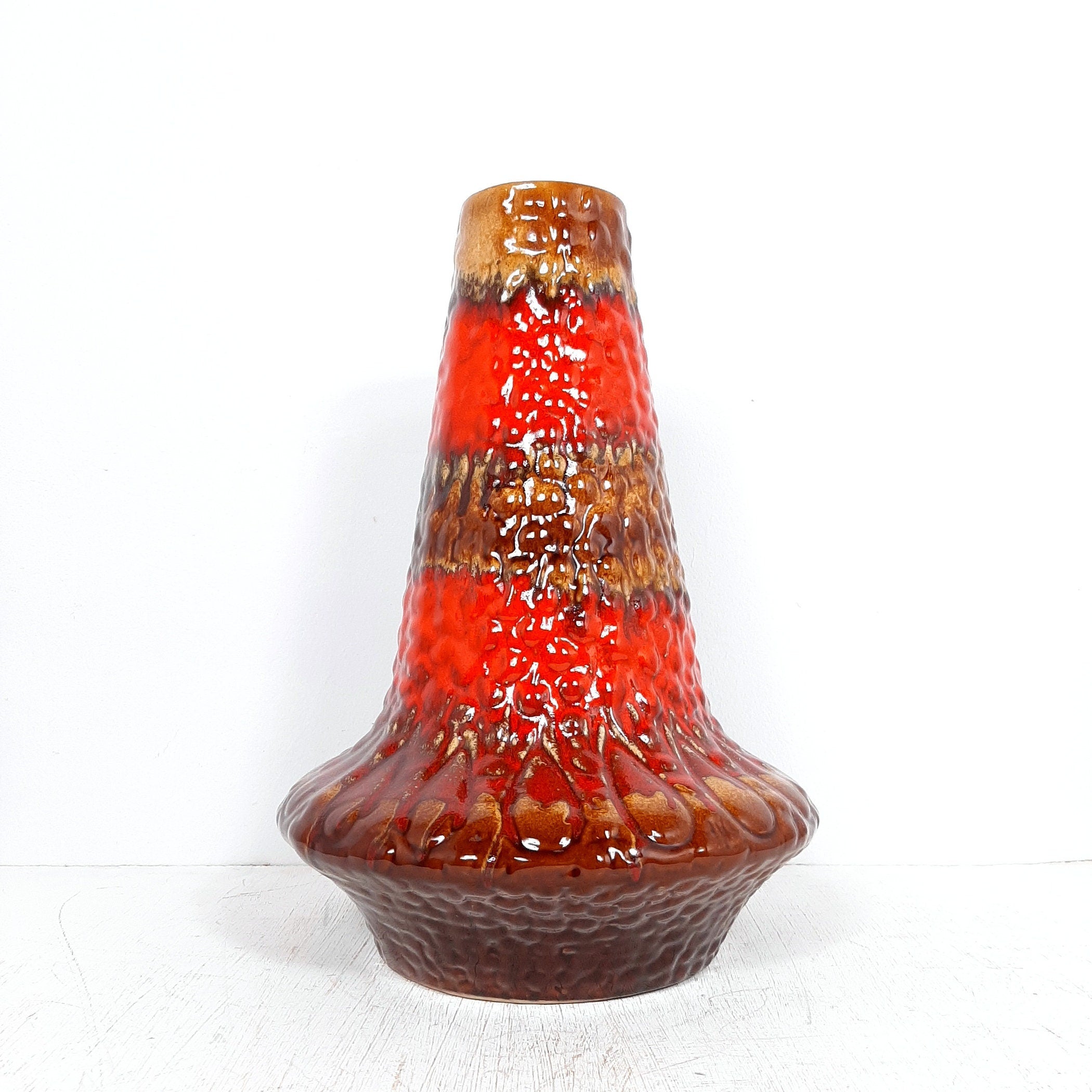 Retro XL ceramic vase LAVA '60s Yugoslavia KIL Liboje Vintage porcelain floor vase