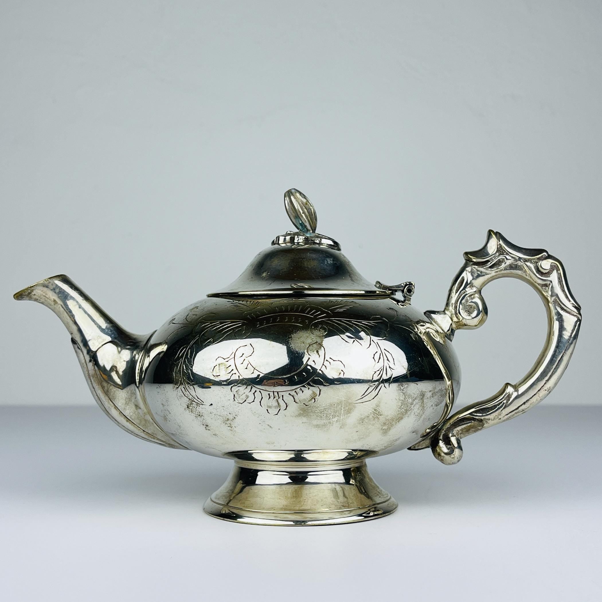 Vintage silver plated teapot, Italy 1950s
