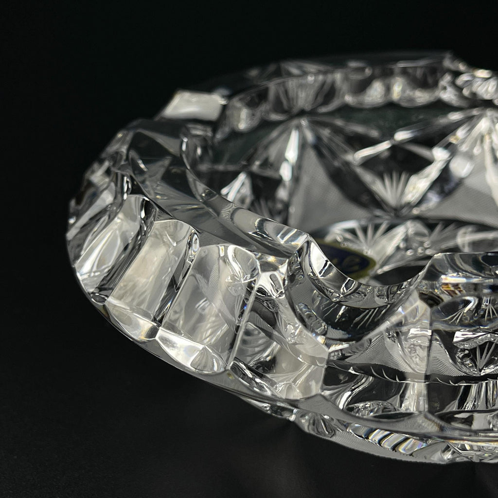 Retro Bohemian glass ashtray by Bohemia Crystal, Czech Republic, 1990s, Vintage home decor