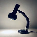 Mid-century goose blue desk lamp Italy 1970s metal retro table lamp