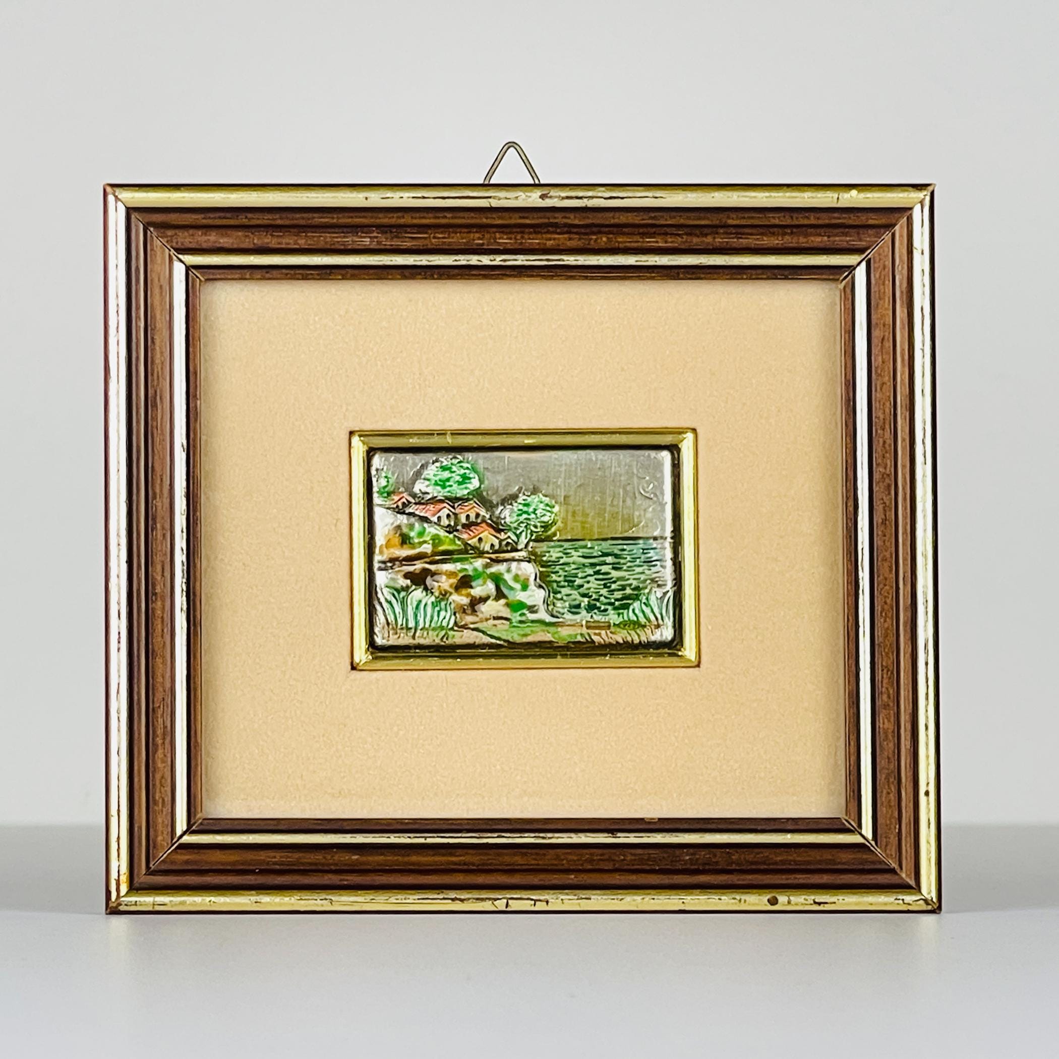 Vintage Pressed Art Framed, Italy, 1970s, Vintage home decor