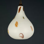 Mid-century multicolor opaline murano glass pendant lamp by Stilnovo Italy 1950s