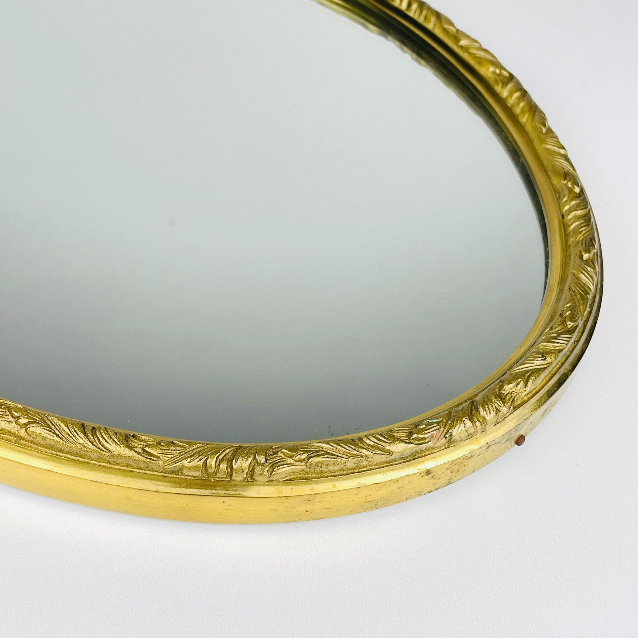 Vintage Mirror in brass frame, Italy 1950s, Retro home decor