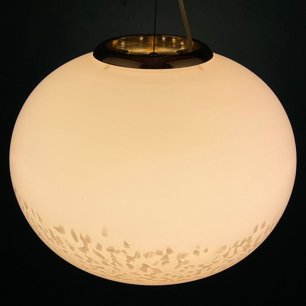 Classic beige murano pendant lamp Vetri Murano Italy 1970s Italian mid-century modern lighting