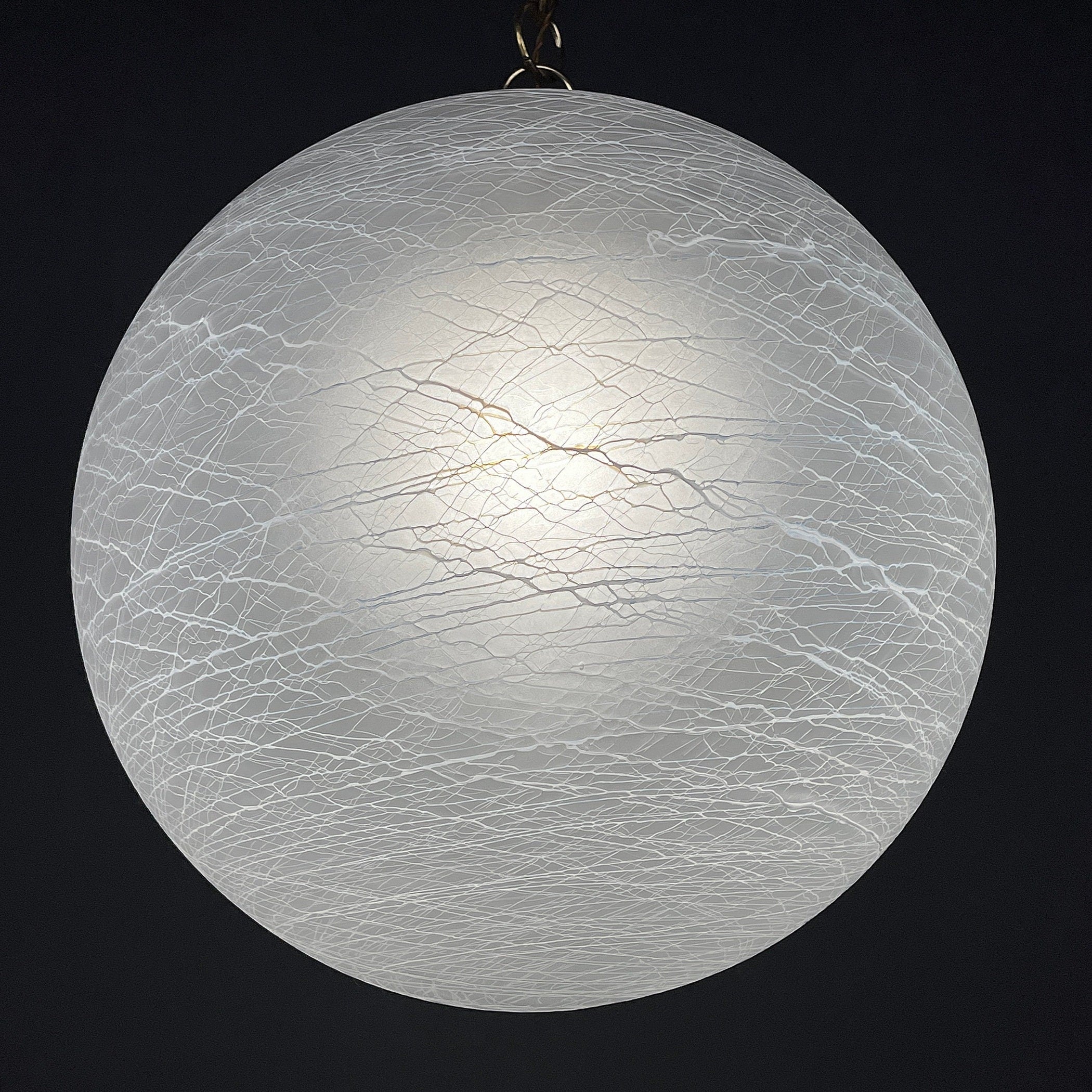 Vintage large swirl murano glass pendant lamp Italy 1970s Mid-century modern italian lighting