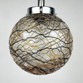 Vintage murano sphere ball pendant lamp Italy 1960s Mid-century italian lighting