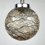 Vintage murano sphere ball pendant lamp Italy 1960s Mid-century italian lighting