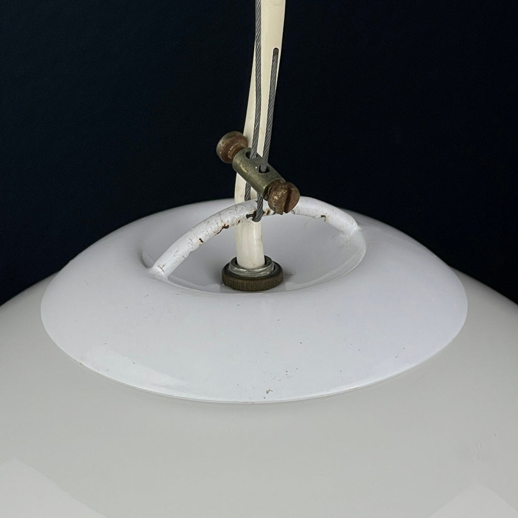 Murano glass white and pink pendant lamp Italy 1970s Mid-century lighting ceiling lamp