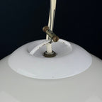 Murano glass white and pink pendant lamp Italy 1970s Mid-century lighting ceiling lamp