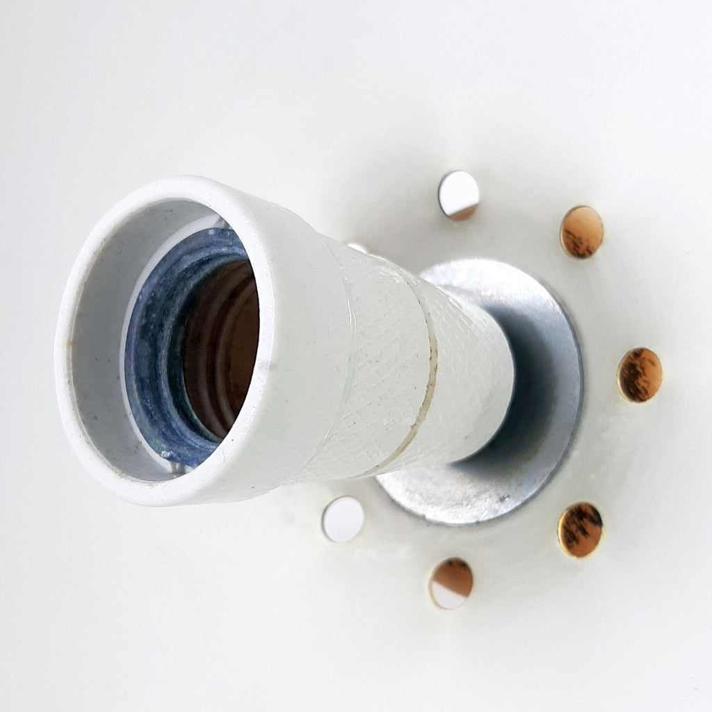 Retro metal pendant lamp Sijaj Hrastnik Yugoslavia 1970s Mid-century lighting Industrial light