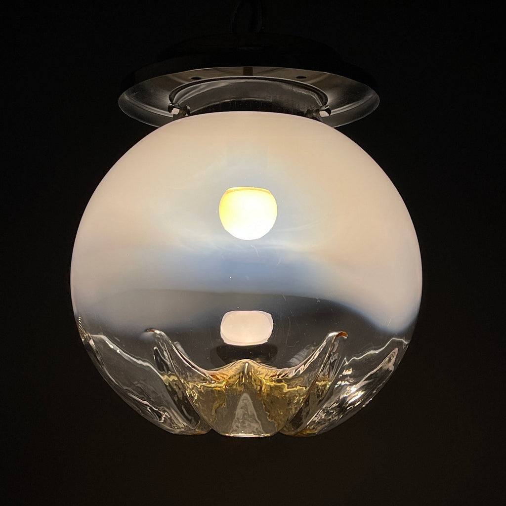 Large murano glass pendant lamp by Mazzega Italy 1960s Mid-century lighting