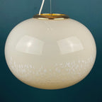 Classic beige murano pendant lamp Vetri Murano Italy 1970s Italian mid-century modern lighting