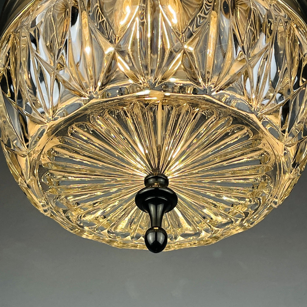 Mid-century glass pendant lamp Italy 1960s Vintage Italian lighting Space Age