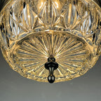 Mid-century glass pendant lamp Italy 1960s Vintage Italian lighting Space Age
