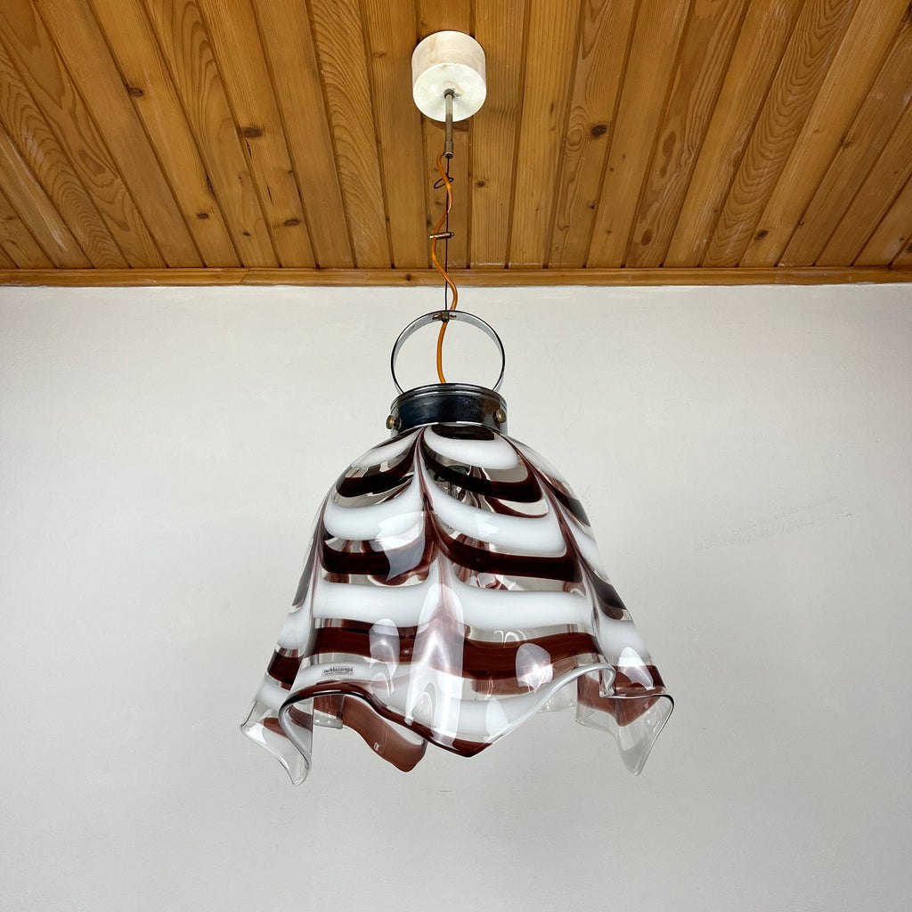 Original murano pendant lamp Fazzoletto by AV Mazzega Italy 1970s