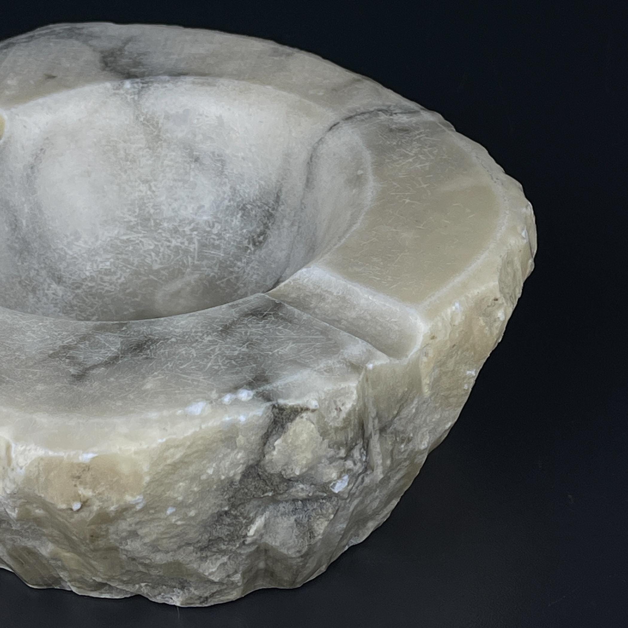 Vintage alabaster ashtray, Italy 1960s, Mid-century Italian modern