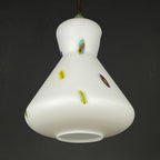 Mid-century multicolor opaline murano glass pendant lamp by Stilnovo Italy 1950s