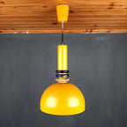 Retro metal pendant lamp Sijaj Hrastnik Yugoslavia 1970s Mid-century lighting Industrial light