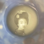 Vintage Japanese Lithophane Geisha porcelain coffee set Blue Dragon, 1950s