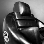 Brutalist black armchair by Boris Krstulović, Yugoslavia, Croatia, 1970s
