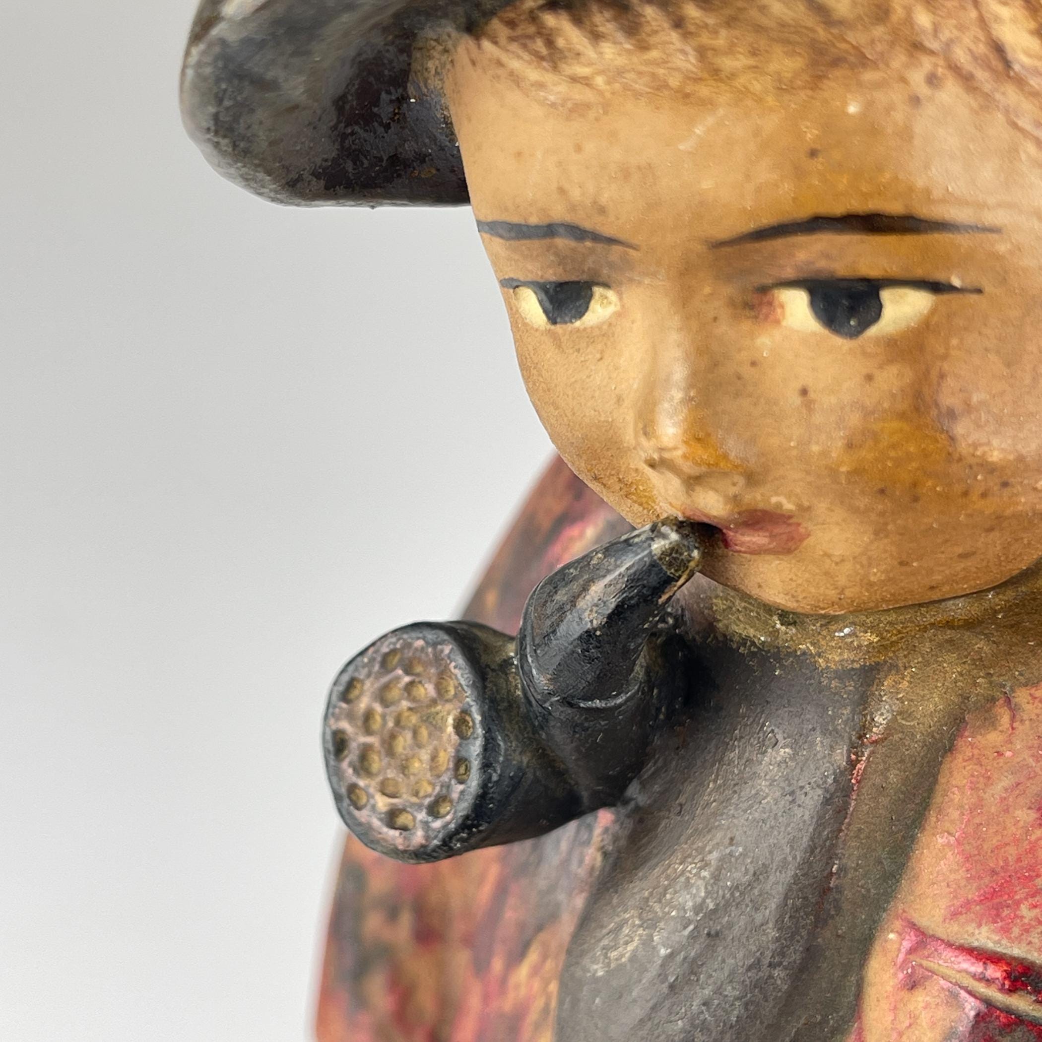 Antique terracotta sculpture Boy "Como Papá", Spain, 1900-1930s