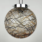 Vintage murano sphere ball pendant lamp Italy 1960s Mid-century italian lighting