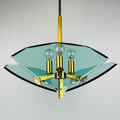 Vintage art glass pendant lamp by Fontana Arte, Italy 1950s, Art deco, MCM