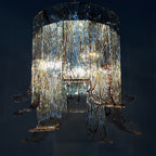 Vintage large murano chandelier by AV Mazzega Italy 1970s Mid-century italian lighting