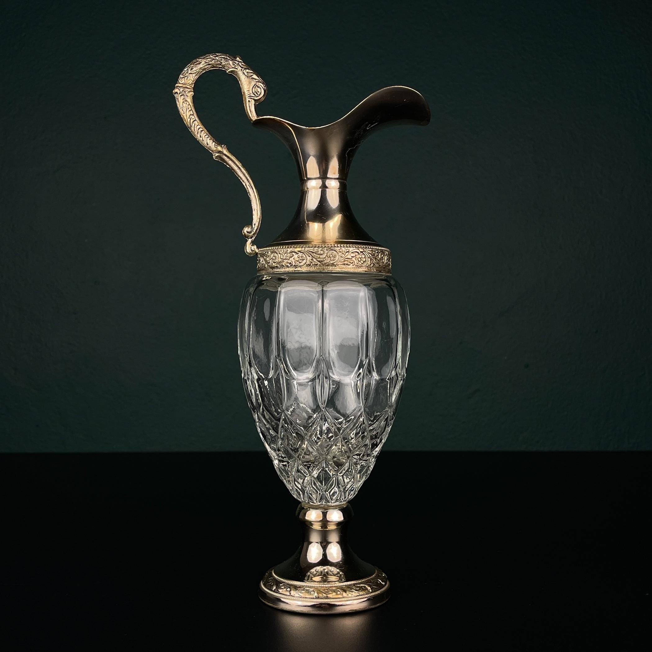 Vintage silver plated decanter Distillerie Buton Bologna, Italy, 1950s